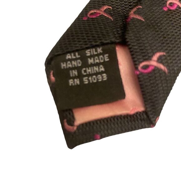 Susan G. Komen Knots For Home Gray and Pink Ribbon Silk  Necktie - Picture 7 of 8
